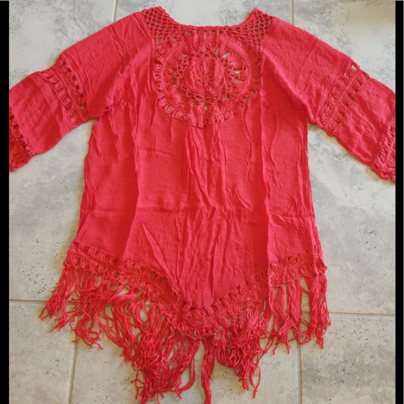 Tassel Beach Dress V Neck White Cover Up S… - Picture 5 of 16